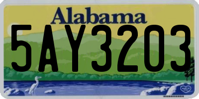 AL license plate 5AY3203