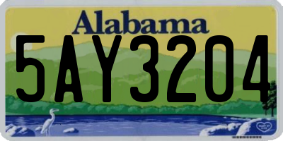 AL license plate 5AY3204