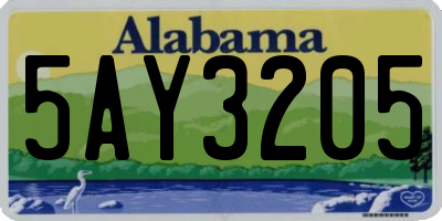 AL license plate 5AY3205