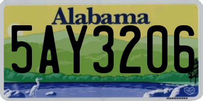AL license plate 5AY3206