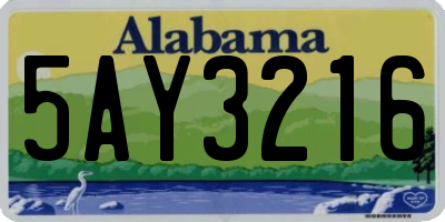 AL license plate 5AY3216