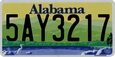AL license plate 5AY3217