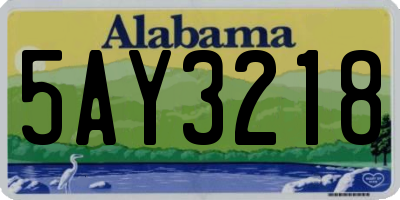 AL license plate 5AY3218