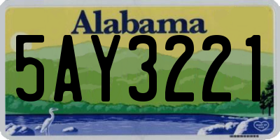 AL license plate 5AY3221