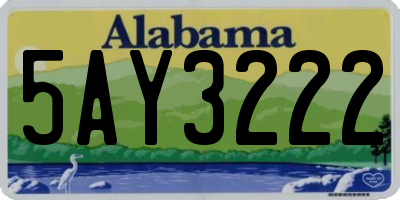 AL license plate 5AY3222