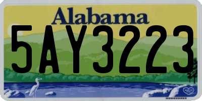 AL license plate 5AY3223