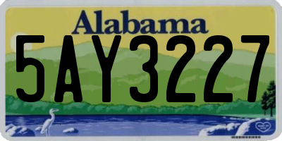 AL license plate 5AY3227