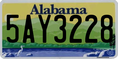 AL license plate 5AY3228