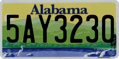 AL license plate 5AY3230