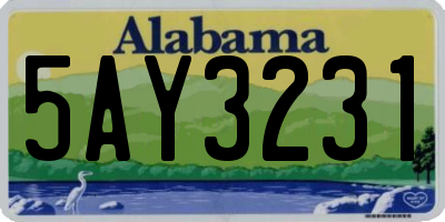 AL license plate 5AY3231