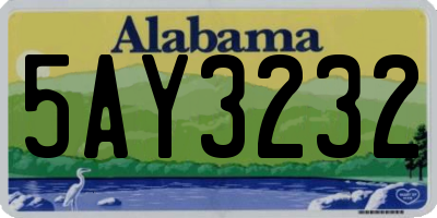 AL license plate 5AY3232