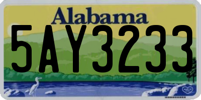 AL license plate 5AY3233