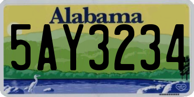 AL license plate 5AY3234