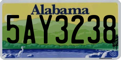 AL license plate 5AY3238