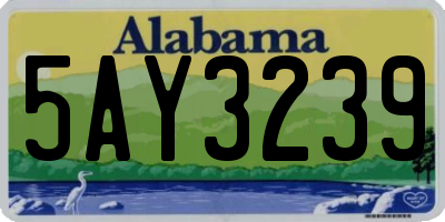 AL license plate 5AY3239