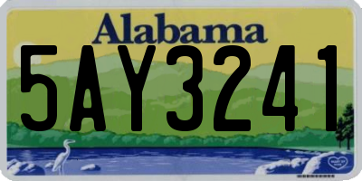 AL license plate 5AY3241