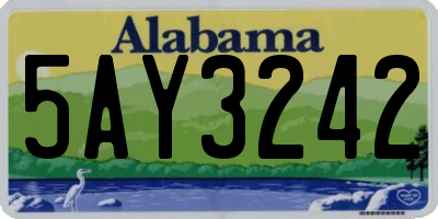 AL license plate 5AY3242