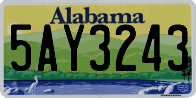 AL license plate 5AY3243