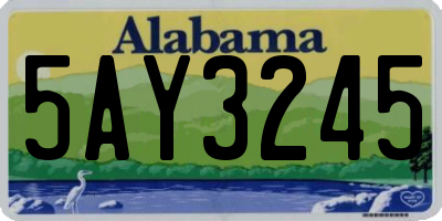 AL license plate 5AY3245