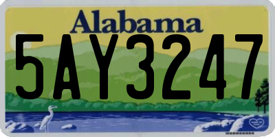 AL license plate 5AY3247