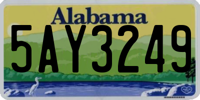 AL license plate 5AY3249