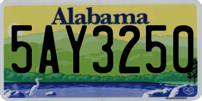 AL license plate 5AY3250