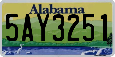 AL license plate 5AY3251
