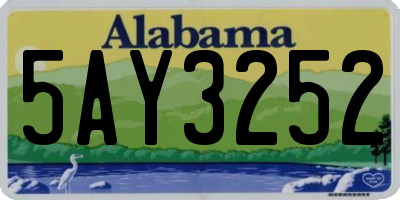 AL license plate 5AY3252