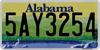 AL license plate 5AY3254