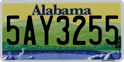 AL license plate 5AY3255