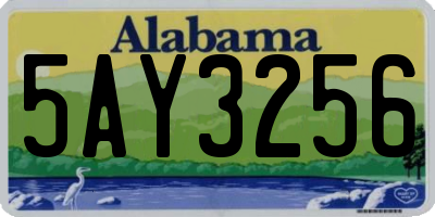 AL license plate 5AY3256