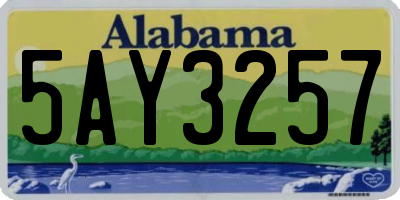 AL license plate 5AY3257