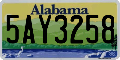 AL license plate 5AY3258