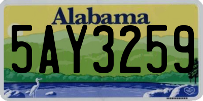 AL license plate 5AY3259