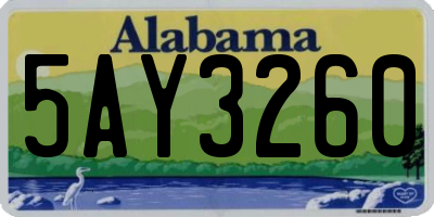 AL license plate 5AY3260