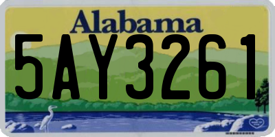 AL license plate 5AY3261