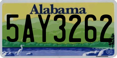 AL license plate 5AY3262