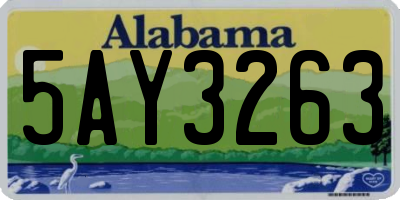AL license plate 5AY3263