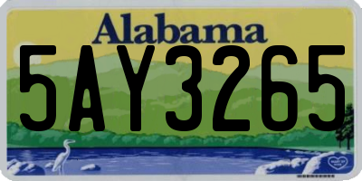 AL license plate 5AY3265