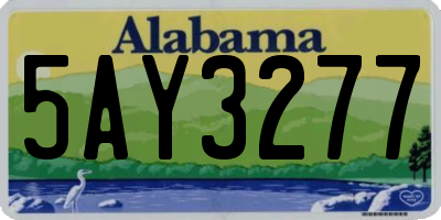 AL license plate 5AY3277