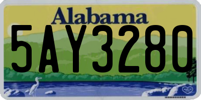 AL license plate 5AY3280