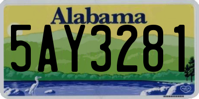AL license plate 5AY3281