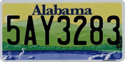 AL license plate 5AY3283