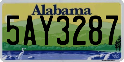 AL license plate 5AY3287