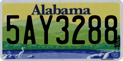 AL license plate 5AY3288