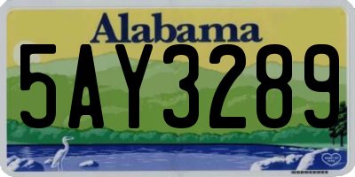 AL license plate 5AY3289
