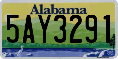 AL license plate 5AY3291