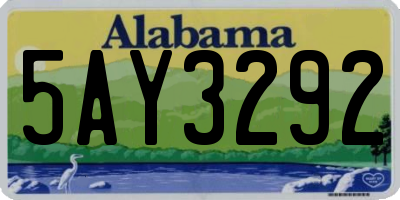 AL license plate 5AY3292