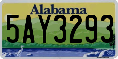 AL license plate 5AY3293