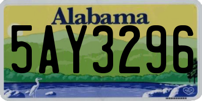 AL license plate 5AY3296